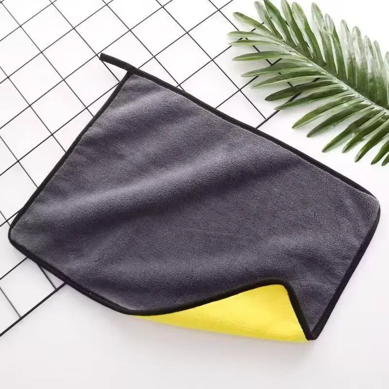 double sided microfiber car cleaning towel cloth pack of 3 (size:60x40)