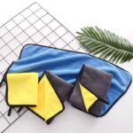 double sided microfiber car cleaning towel cloth pack of 3 (size:60x40)