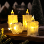 flameless led candles light plastic pillar flickering candle night light for home set of 3