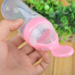 silicon baby feeding bottle with spoon