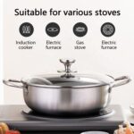 304 stainless steel honeycomb laser coated non stick wok with lid