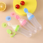 silicon baby feeding bottle with spoon