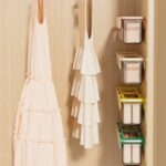 6 grids plastic wall mounted under garments organizer wall hanging