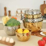 hammered gold silver 12cm to 20 cm stainless steel bowls set mixing bowls salad bowl