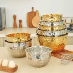 hammered gold silver 12cm to 20 cm stainless steel bowls set mixing bowls salad bowl