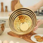 hammered gold silver 12cm to 20 cm stainless steel bowls set mixing bowls salad bowl
