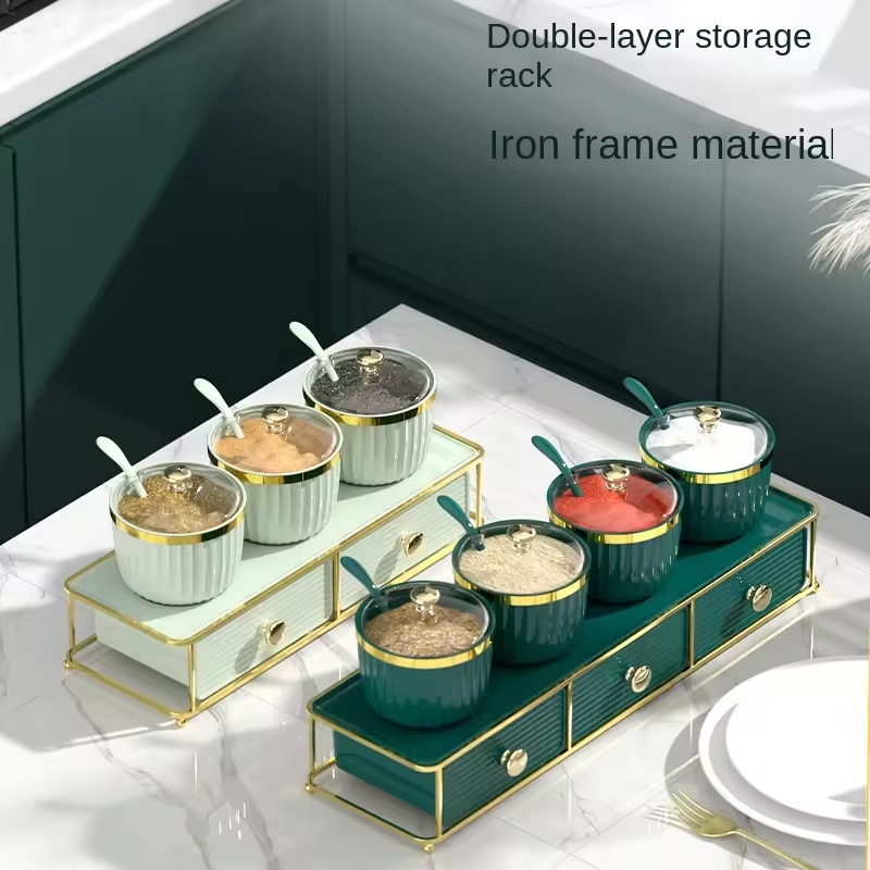 luxury double layer kitchen spice rack with metal gold stand luxury double layer kitchen spice rack with metal gold stand