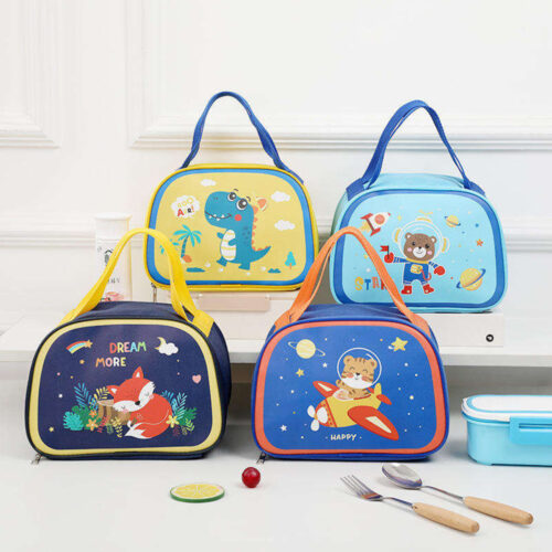 animated kids thermal lunch bag, kids picnic tiffin bag