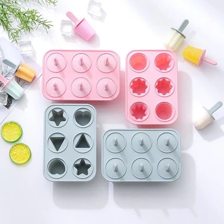 6 holes summer ice cream maker popsicle mold