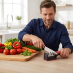 3 in 1 knife sharpener with fruit and meat knife peeler