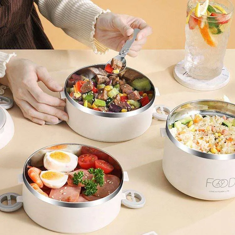 2 layer warm lunch box with bag