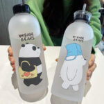 we bare bear frosted water bottle
