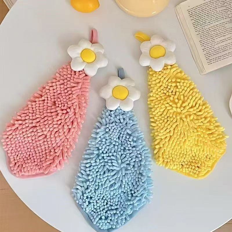 floral daisy hanging microfiber hand towel floral daisy hanging microfiber hand towel