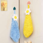floral daisy hanging microfiber hand towel