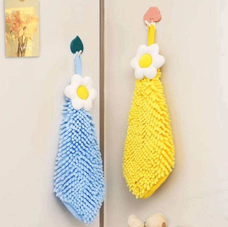 floral daisy hanging microfiber hand towel floral daisy hanging microfiber hand towel