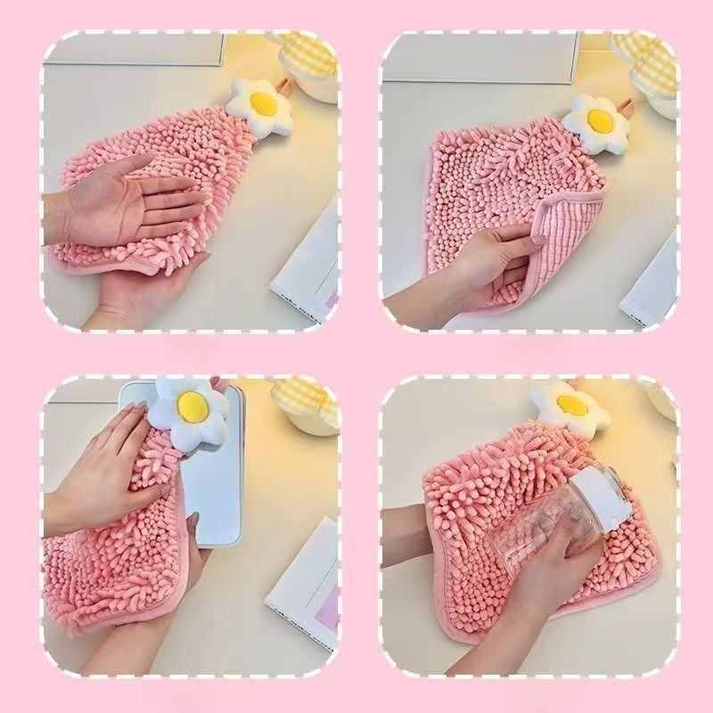 floral daisy hanging microfiber hand towel floral daisy hanging microfiber hand towel