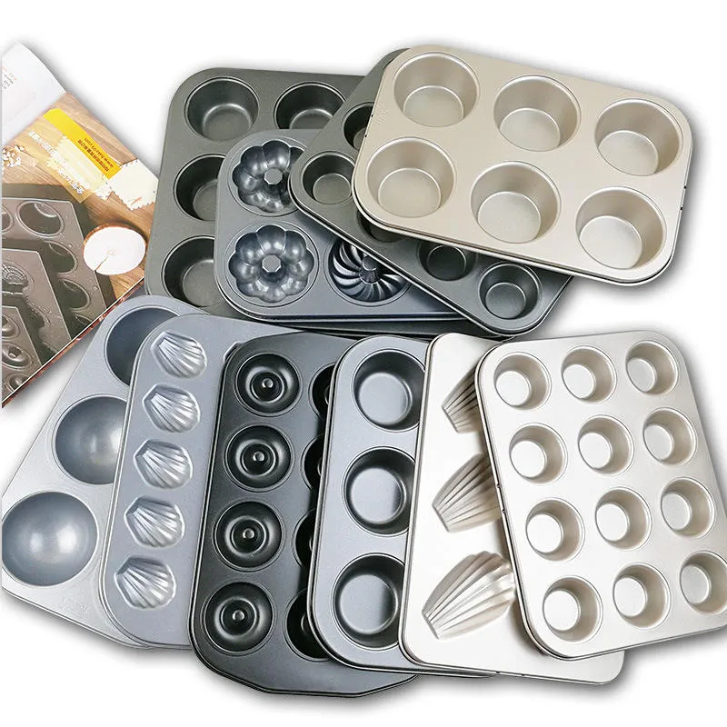 non stick multi shape cake mold tray set – heavy duty baking pan