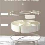6 compartment round divided serving snack tray box