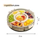 6 compartment round divided serving snack tray box