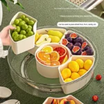 6 compartment round divided serving snack tray box