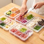 clear plastic six compartment organizer with lid