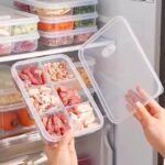 clear plastic six compartment organizer with lid