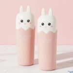 cute bunny travel cup with lid – portable water bottle for kids & outdoor use