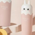 cute bunny travel cup with lid – portable water bottle for kids & outdoor use