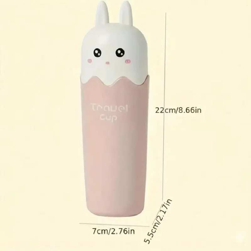 cute bunny travel cup with lid – portable water bottle for kids & outdoor use