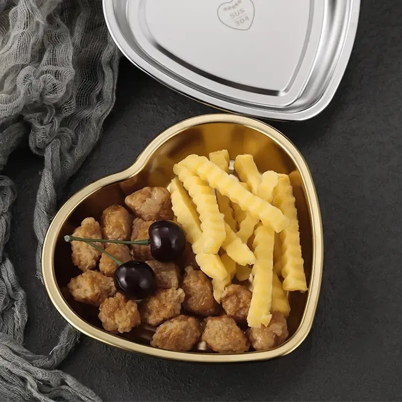 premium gold stainless steel heart dipping bowl