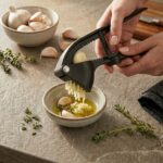 premium heavy duty cast aluminum garlic press crusher