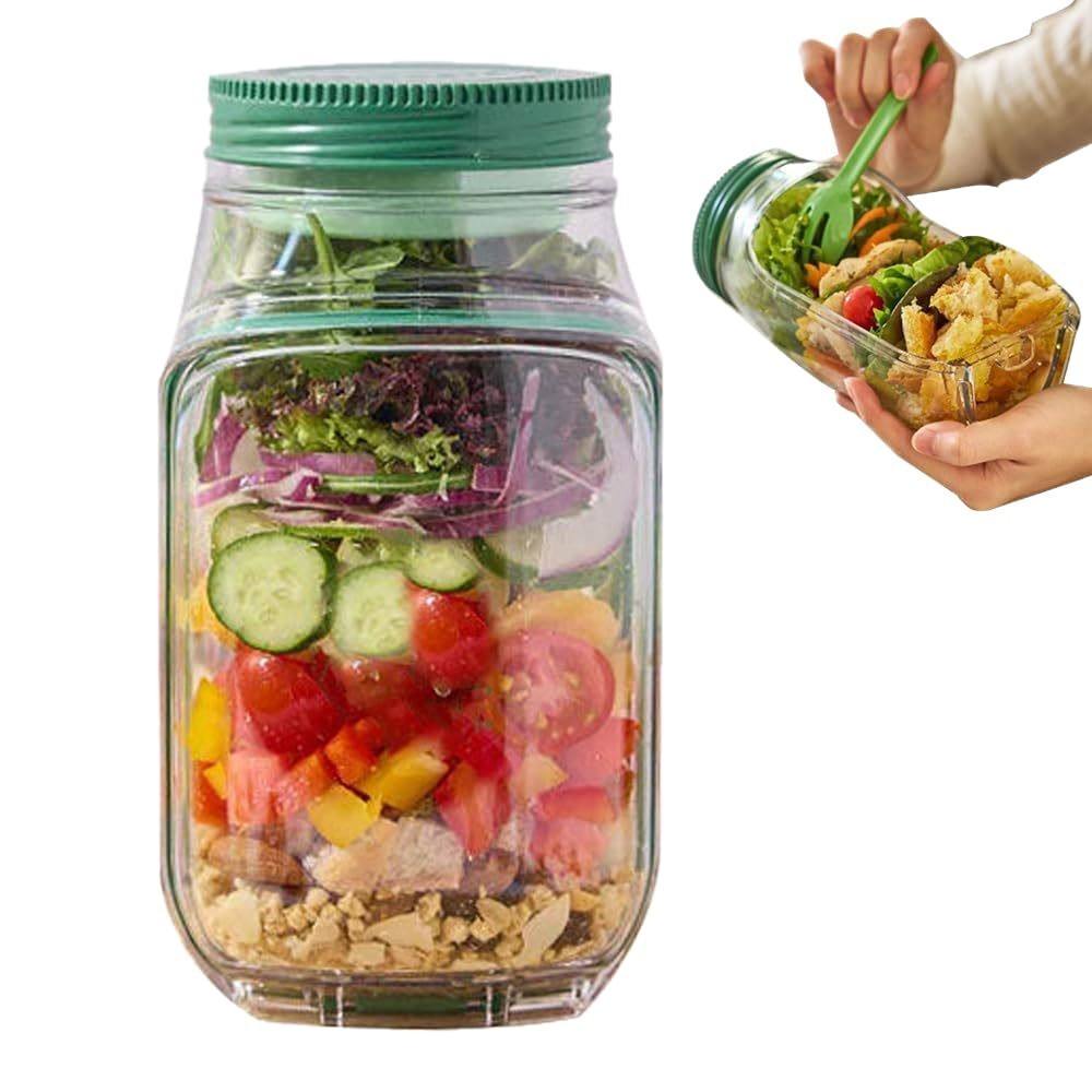 portable layered salad jar with built in dressing container portable layered salad jar with built in dressing container