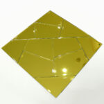 gold geometric mosaic wall mirror tiles stickers