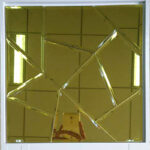 gold geometric mosaic wall mirror tiles stickers