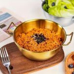 14cm gold stainless steel serving bowl pan