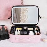 new led cosmetic bag with mirror