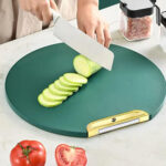 round shape plastic green cutting board