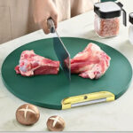 round shape plastic green cutting board