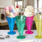 colorful plastic ice cream cone dessert cups