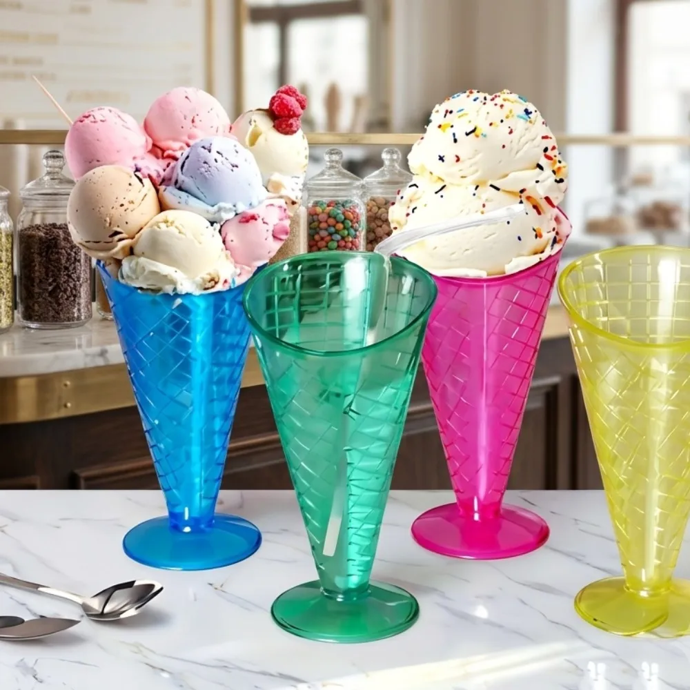colorful plastic ice cream cone dessert cups