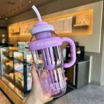 cute ice cream style water bottle with straw