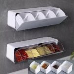 wall mounted collapsible kitchen spice storage organizer