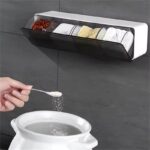 wall mounted collapsible kitchen spice storage organizer