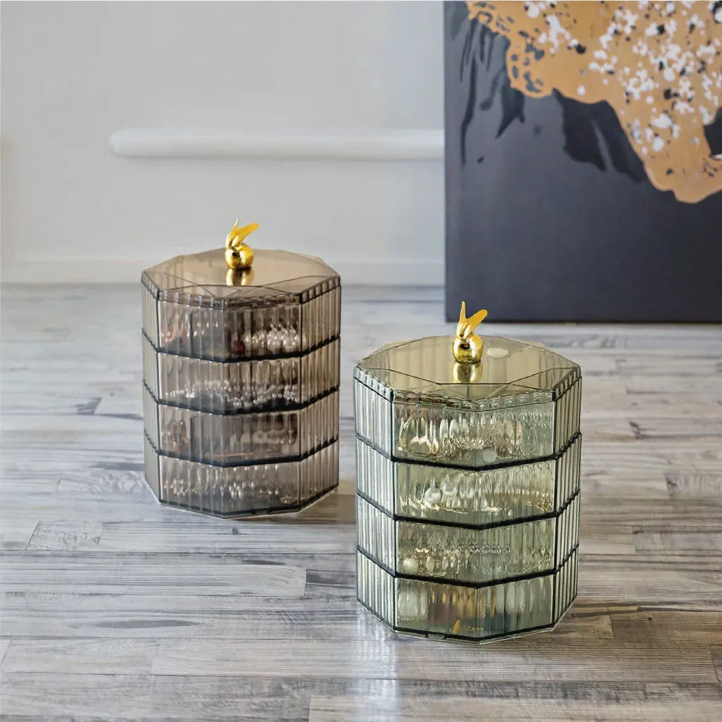 rotating multi layer jewelry organizer storage box