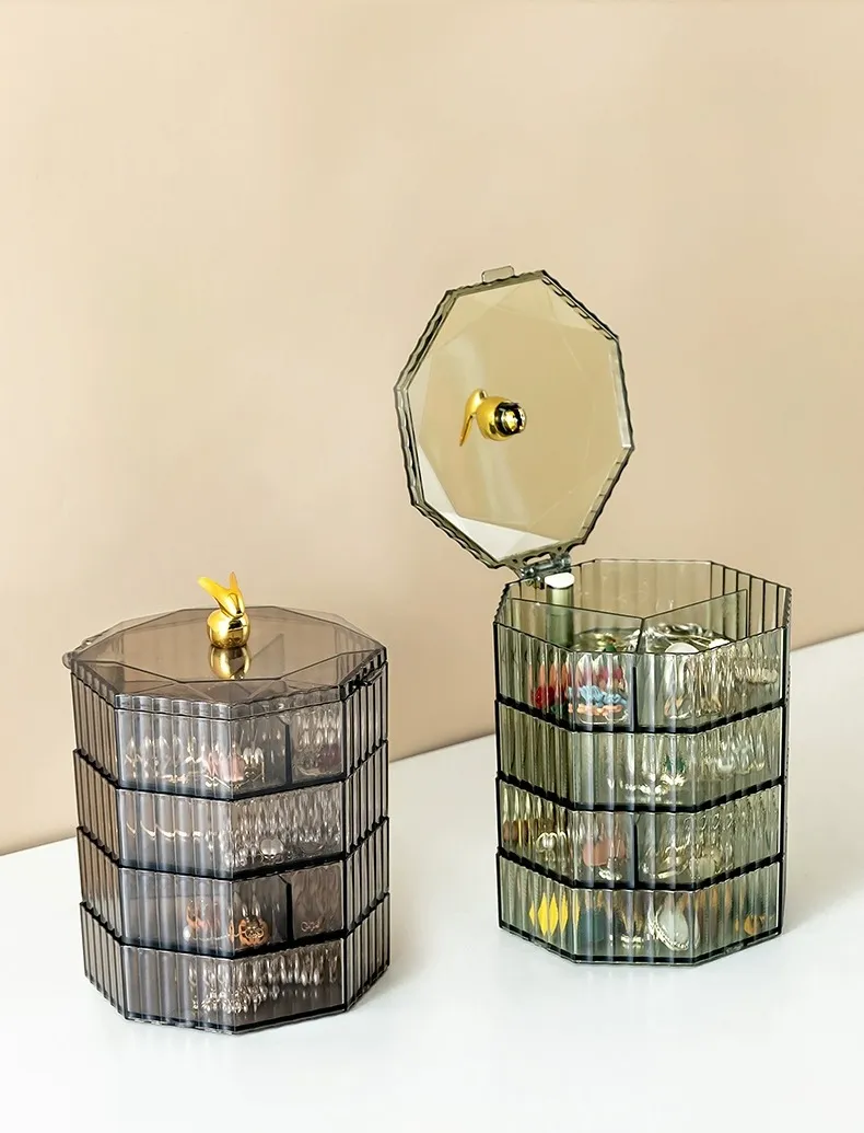 rotating multi layer jewelry organizer storage box