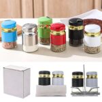 1pcs mini glass spice jar set with airtight lids – salt, pepper & seasoning storage bottles