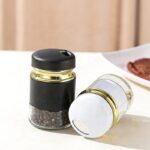 1pcs mini glass spice jar set with airtight lids – salt, pepper & seasoning storage bottles