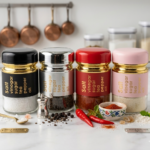 1pcs mini glass spice jar set with airtight lids – salt, pepper & seasoning storage bottles
