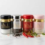 1pcs mini glass spice jar set with airtight lids – salt, pepper & seasoning storage bottles