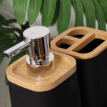 3 matte black bathroom soap dispenser tumbler set